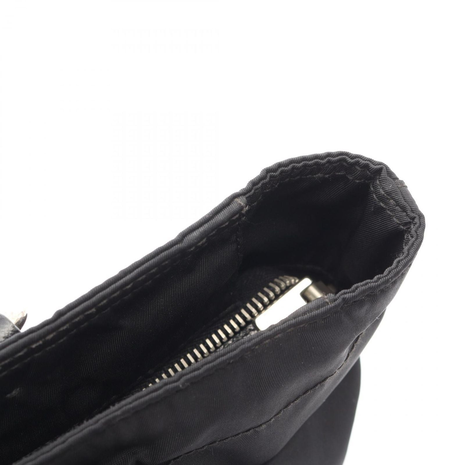 Prada Tote Black Nylon Saffiano Leather Triangle Logo Mini — view 5