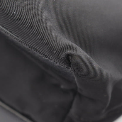 Prada Tote Black Nylon Saffiano Leather Triangle Logo Mini — view 6