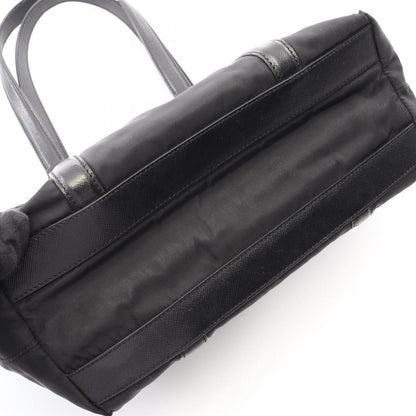 Prada Tote Black Nylon Saffiano Leather Triangle Logo Mini — view 7