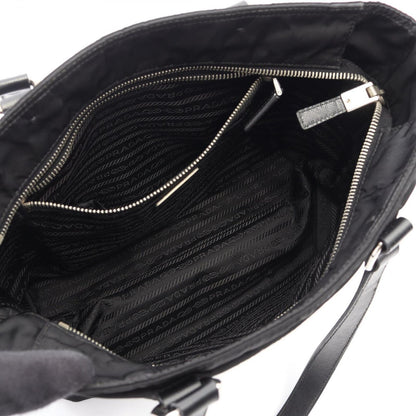 Prada Tote Black Nylon Saffiano Leather Triangle Logo Mini — view 3
