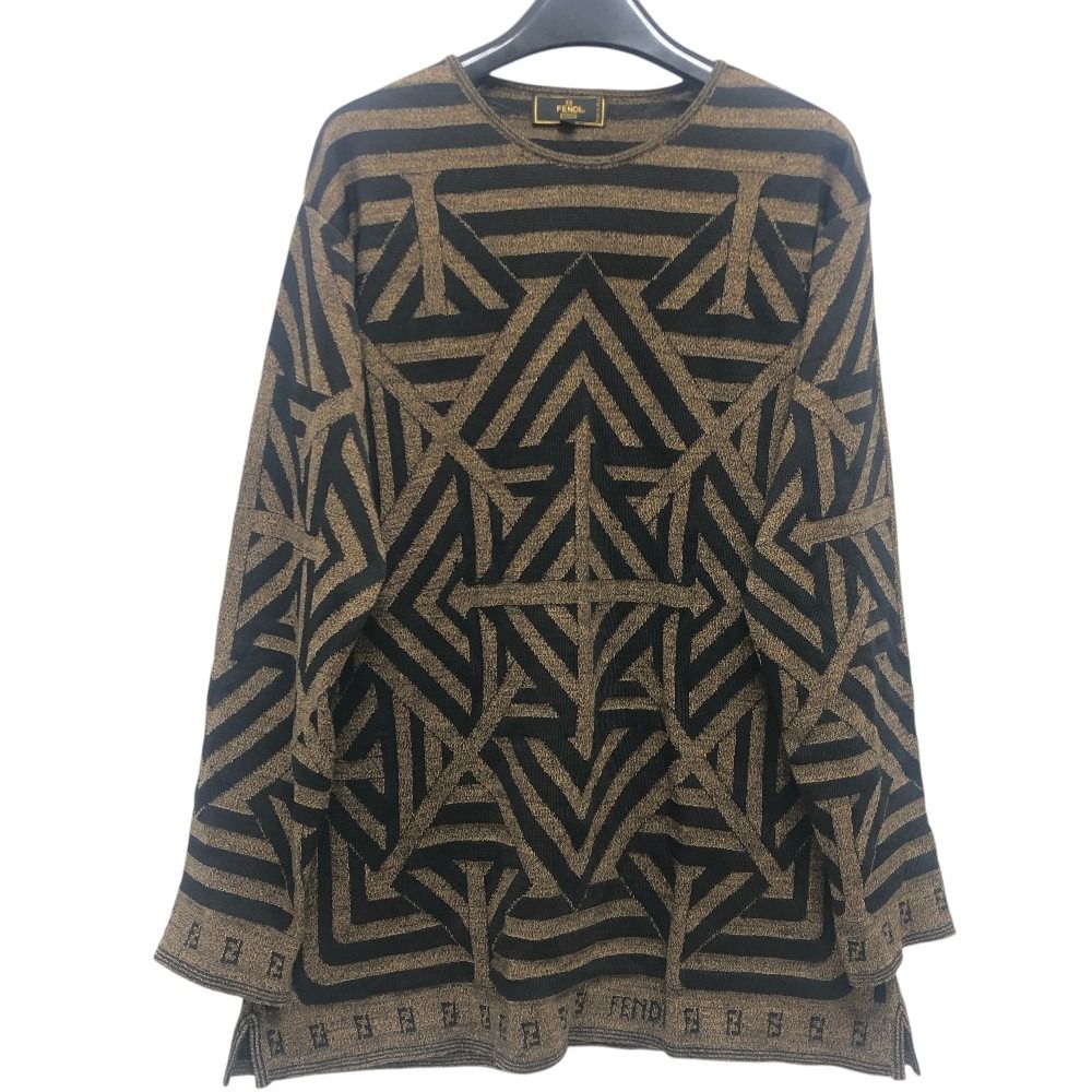 Fendi Sweater Pecan Pattern Viscose Brown