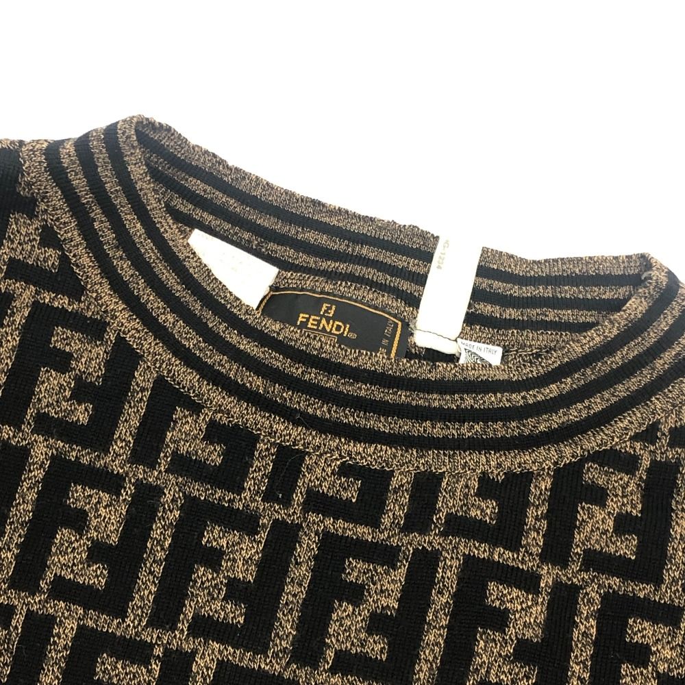 Fendi Sweater Zucca Pattern Wool Brown — view 5