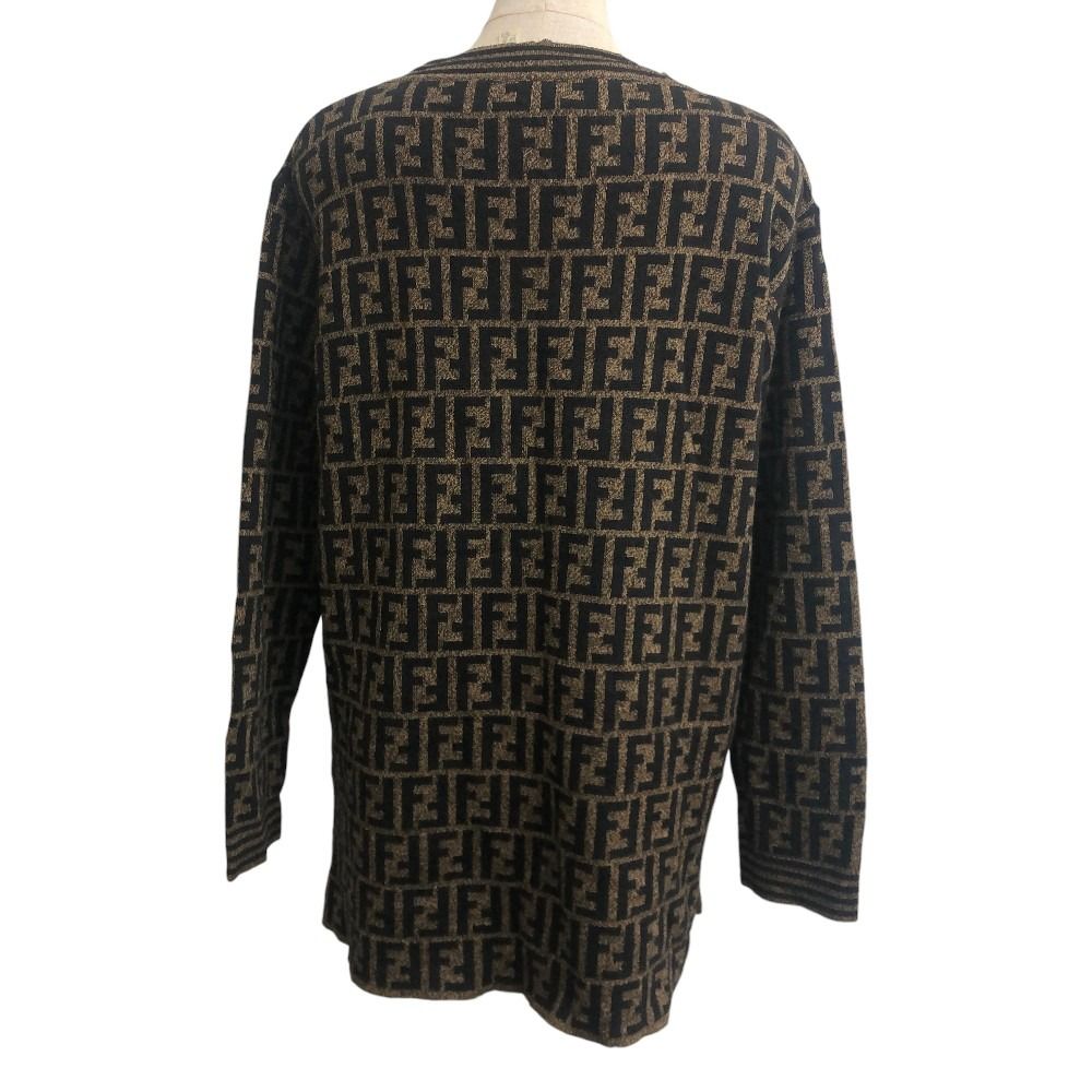 Fendi Sweater Zucca Pattern Wool Brown — view 2