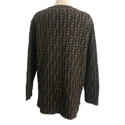 Fendi Sweater Zucca Pattern Wool Brown — view 2