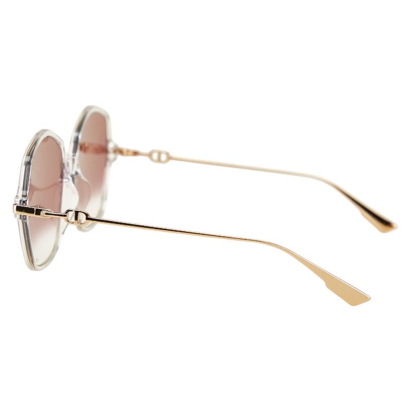 Dior CD Logo Sunglasses Clear Gold Acetate 1- Eyewear — view 2