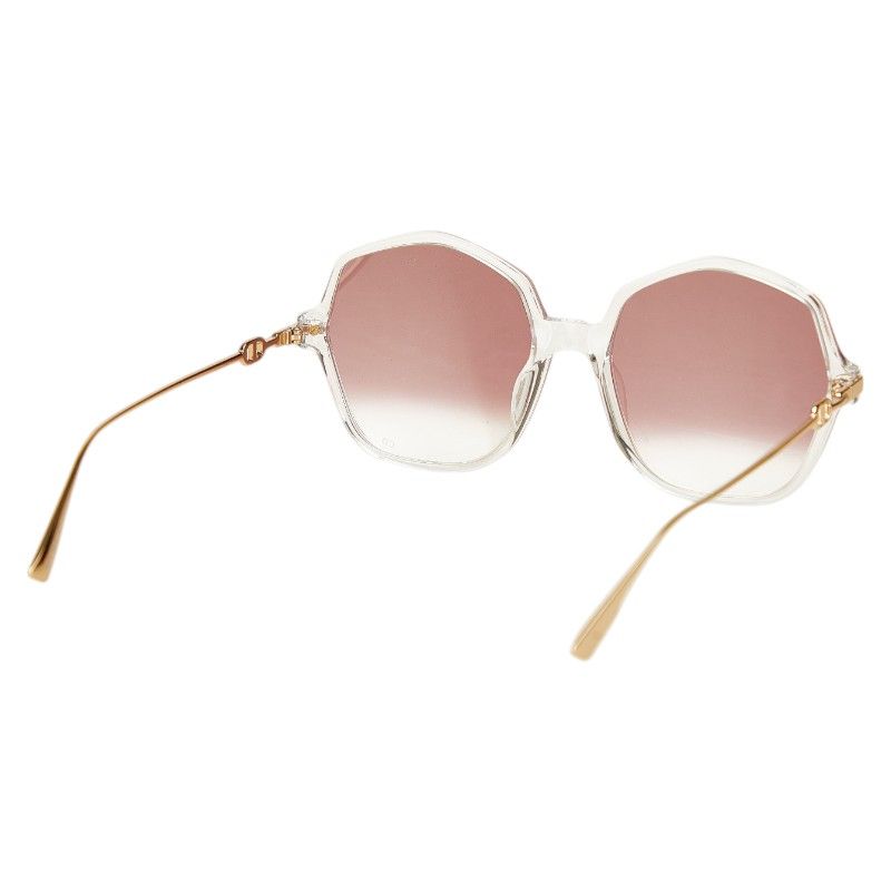 Dior CD Logo Sunglasses Clear Gold Acetate 1- Eyewear — view 3