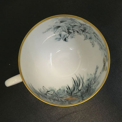 Hermes Red Roadside Sketch Tea Cup & Saucer — view 3