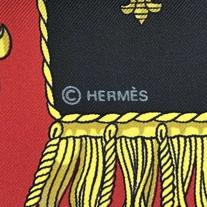 Hermes Scarf Carre 90 Vue du Carrosse de la Reale Queen's Coronation Silk Black — view 3