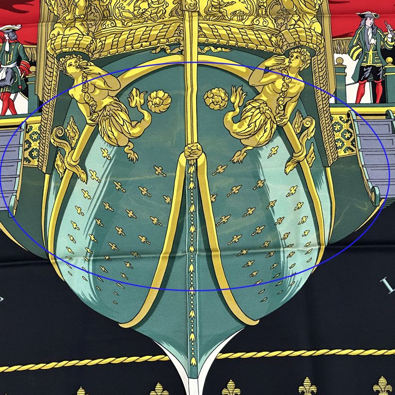 Hermes Scarf Carre 90 Vue du Carrosse de la Reale Queen's Coronation Silk Black — view 6