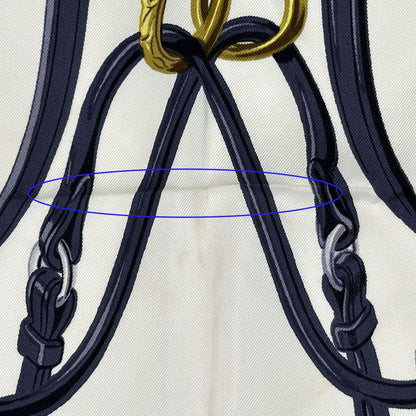 Hermes Scarf Carre 90 Brides de Gala Ceremony Bridle Silk Blue Horse Tackle — view 8