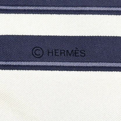 Hermes Scarf Carre 90 Brides de Gala Ceremony Bridle Silk Blue Horse Tackle — view 3