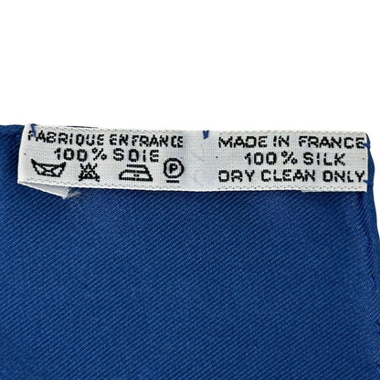Hermes Scarf Carre 90 Brides de Gala Ceremony Bridle Silk Blue Horse Tackle — view 4