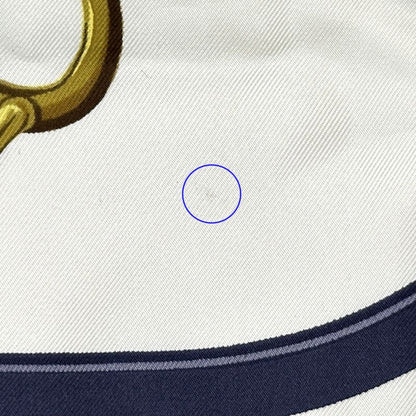 Hermes Scarf Carre 90 Brides de Gala Ceremony Bridle Silk Blue Horse Tackle — view 7