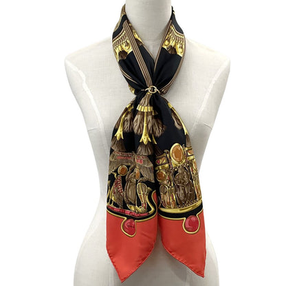 Hermes Scarf Carre 90 Caty Ancient Egypt Silk Red Black Scarab Bird Animal — view 6