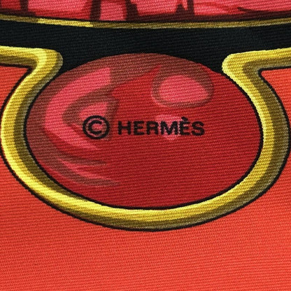 Hermes Scarf Carre 90 Caty Ancient Egypt Silk Red Black Scarab Bird Animal — view 4
