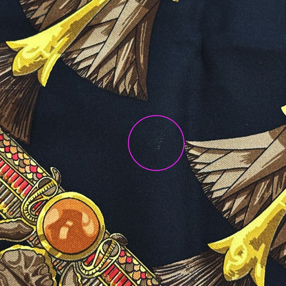 Hermes Scarf Carre 90 Caty Ancient Egypt Silk Red Black Scarab Bird Animal — view 8