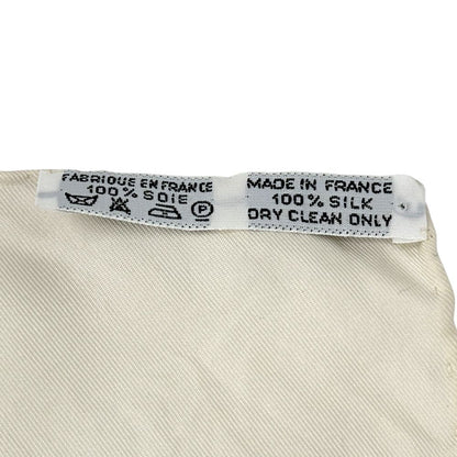 Hermes Scarf Carre 90 Plumes Par Henride Linares Feather Silk White Cream Large — view 4