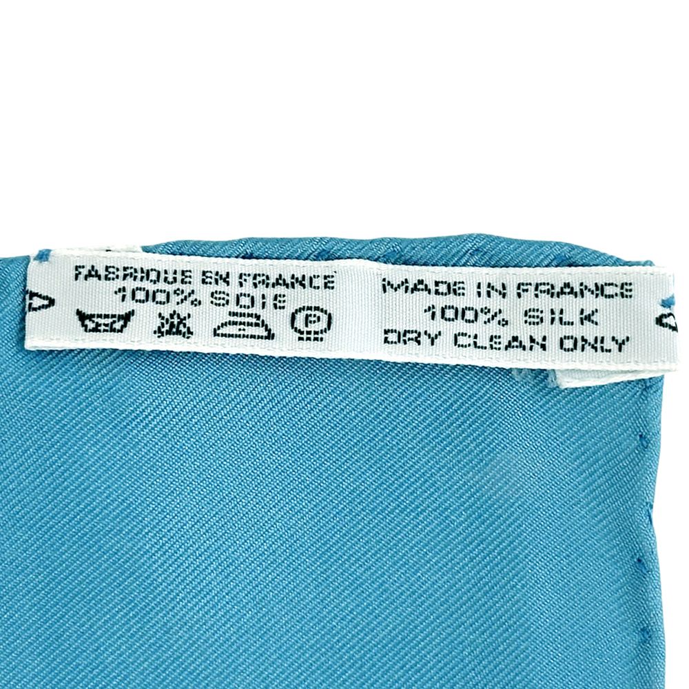 Hermes Scarf Carre 90 les Muserolles Nose Leather Silk Blue Large — view 5