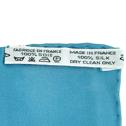 Hermes Scarf Carre 90 les Muserolles Nose Leather Silk Blue Large — view 5