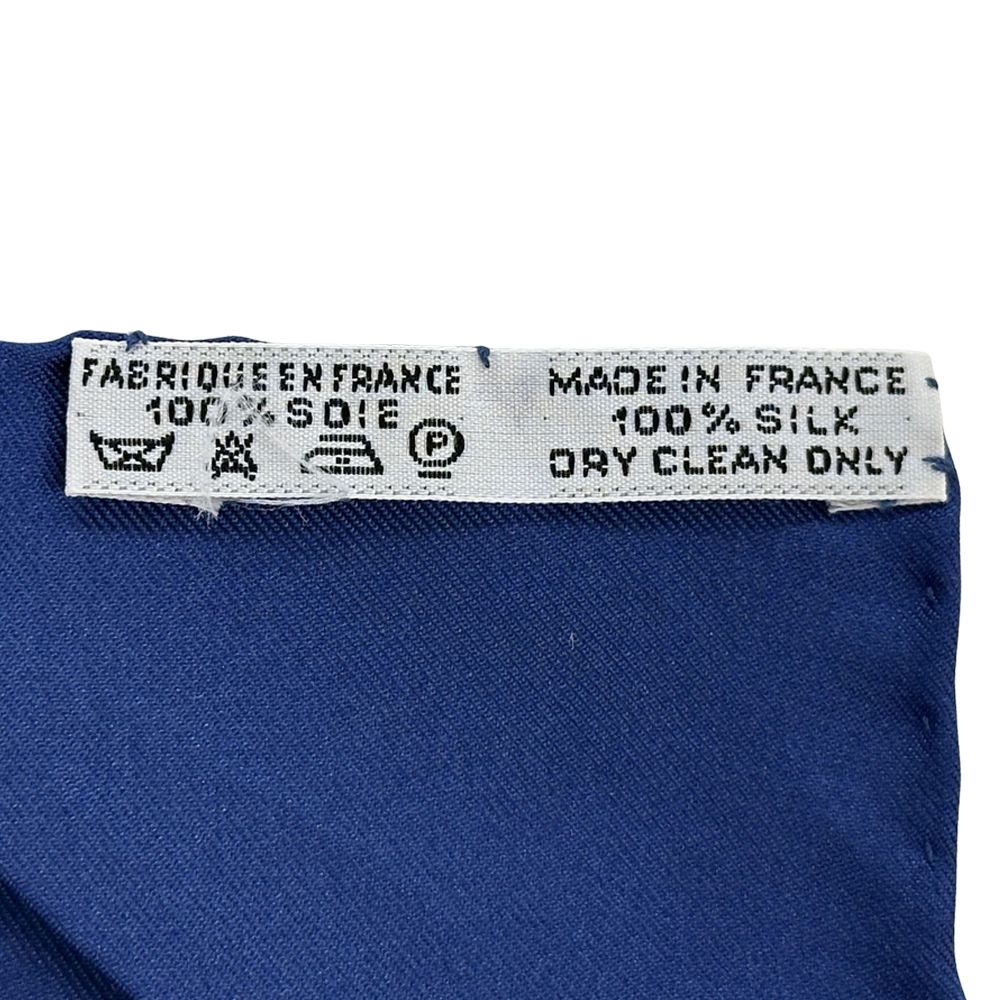Hermes Scarf Carre 90 Spring Silk Navy Blue Multicolor Carriage Large — view 4