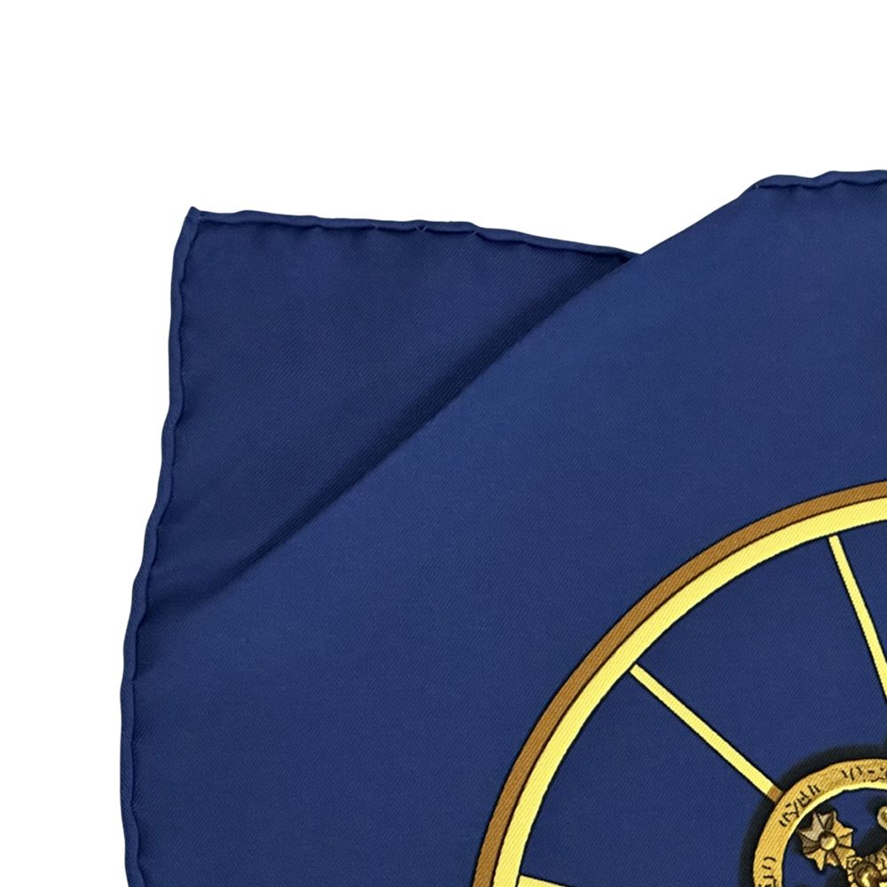 Hermes Scarf Carre 90 Spring Silk Navy Blue Multicolor Carriage Large — view 8