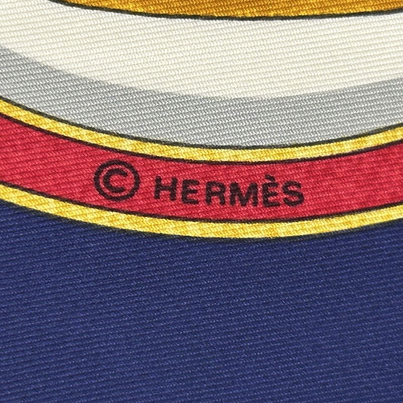 Hermes Scarf Carre 90 Qu'importe le Flacon Perfume Bottle Silk Navy Multicolor — view 4