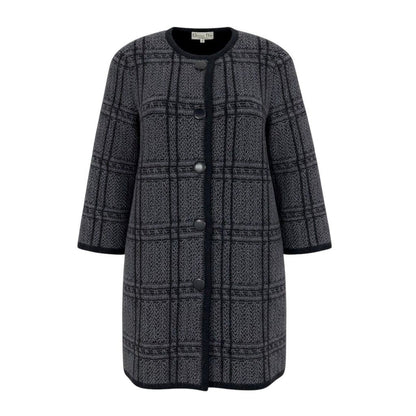 Dior Long Sleeve Knit Cardigan Length All Over Pattern M Gray