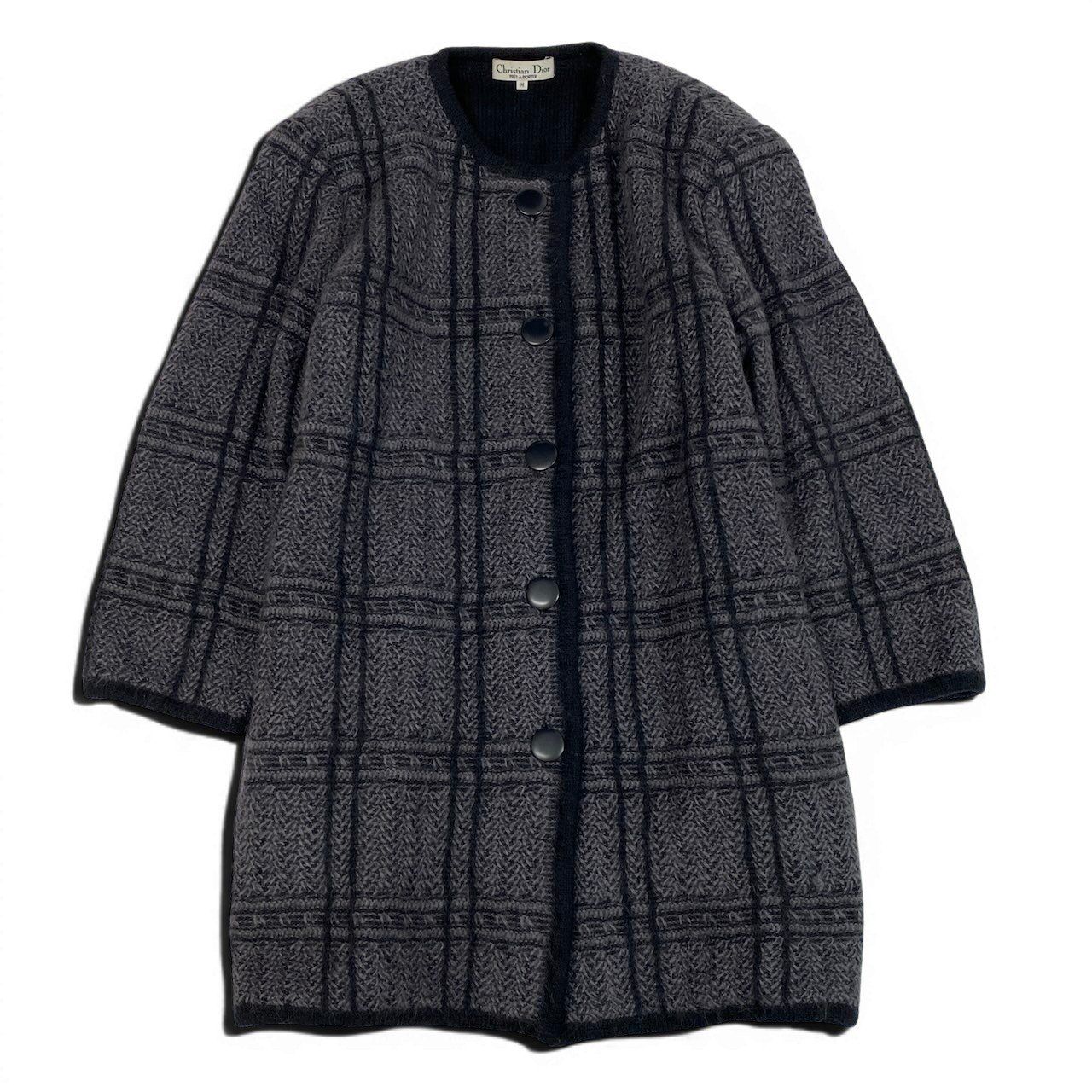 Dior Long Sleeve Knit Cardigan Length All Over Pattern M Gray — view 2