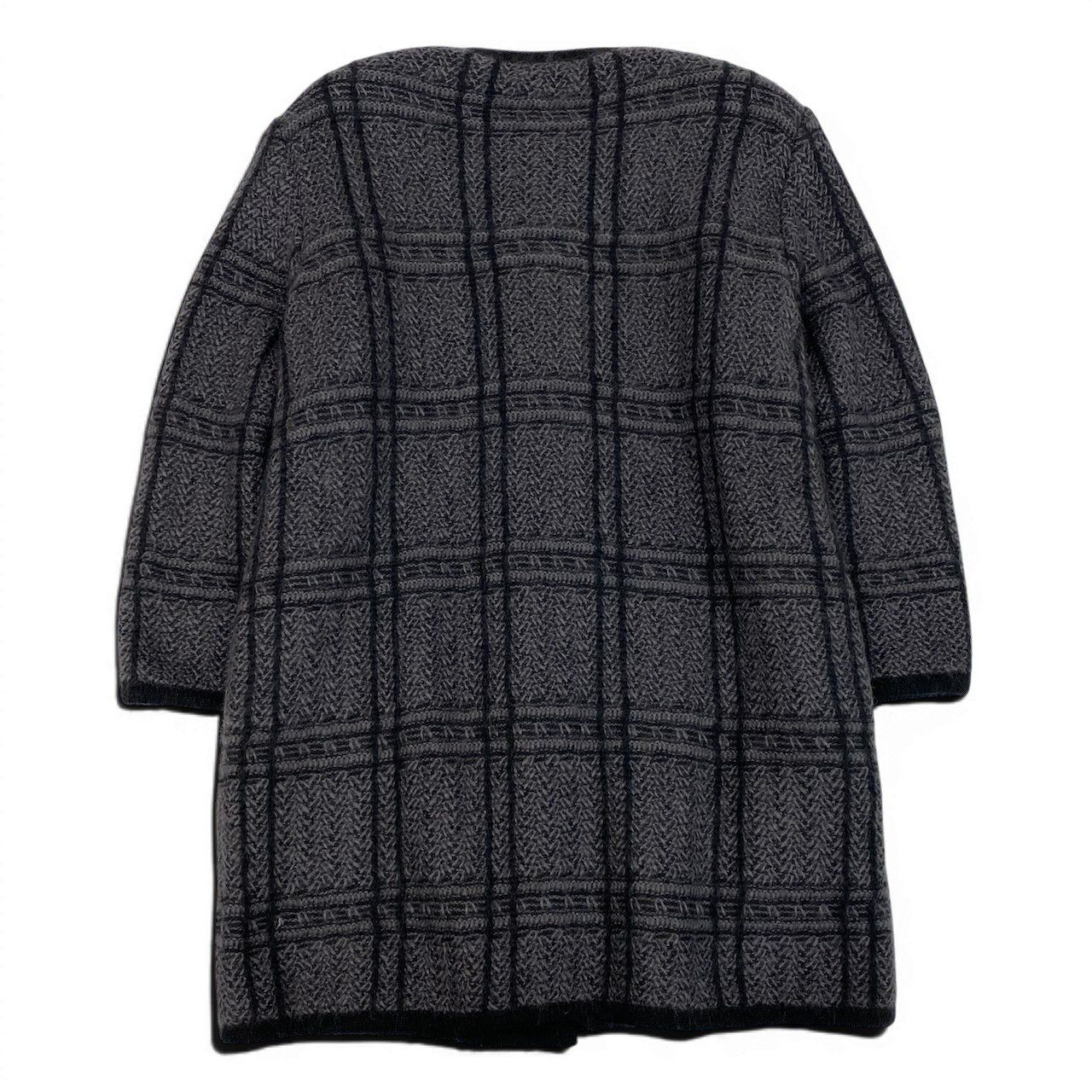 Dior Long Sleeve Knit Cardigan Length All Over Pattern M Gray — view 3