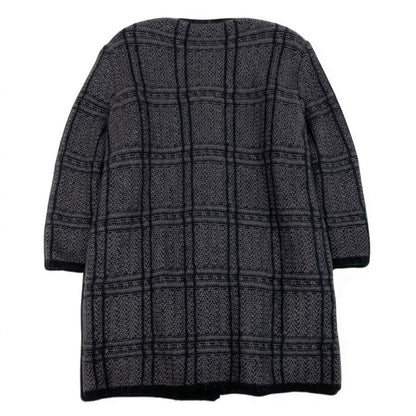 Dior Long Sleeve Knit Cardigan Length All Over Pattern M Gray — view 3