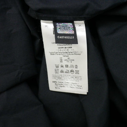 Fendi Shirt Long Sleeve Zucca Pattern Cotton Silk 41 Black — view 9