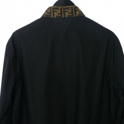Fendi Shirt Long Sleeve Zucca Pattern Cotton Silk 41 Black — view 6