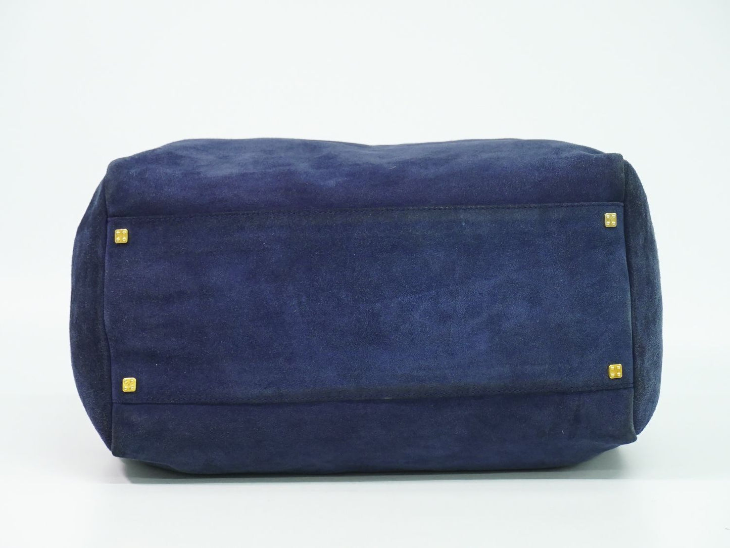 Loewe Anagram Handbag Suede Leather Navy Bag — view 3