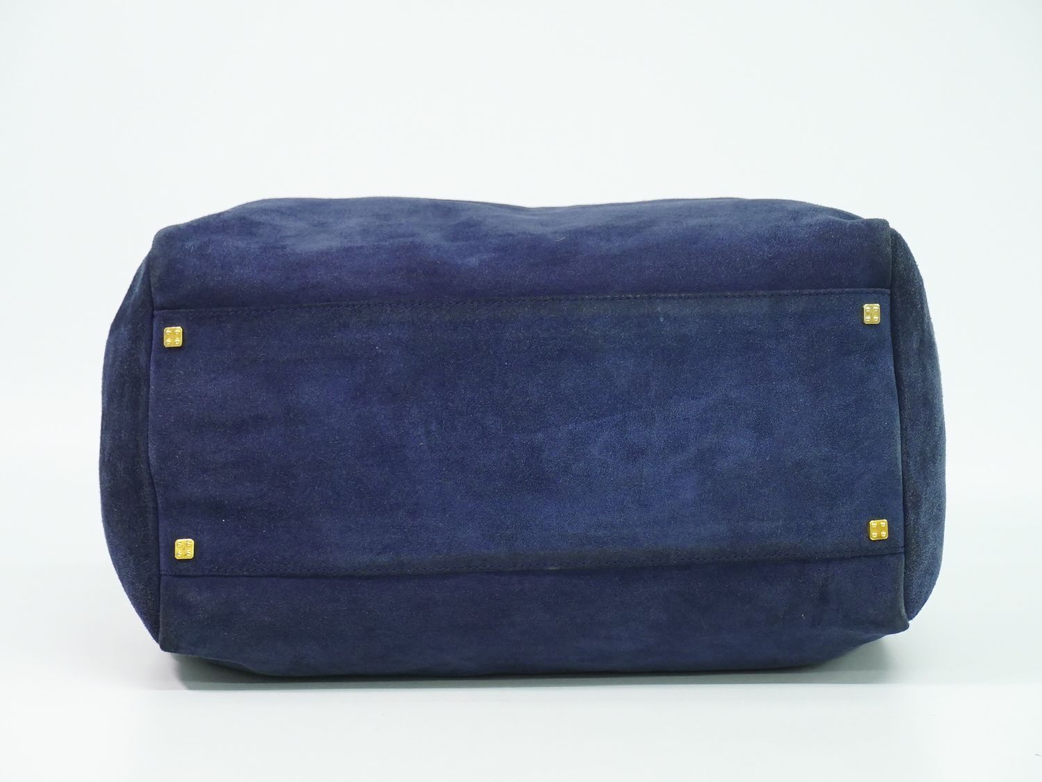 Loewe Anagram Handbag Suede Leather Navy Bag — view 3