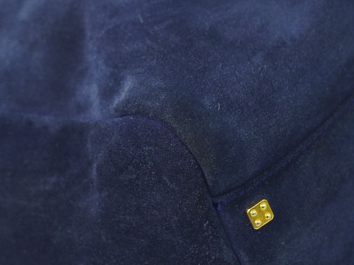 Loewe Anagram Handbag Suede Leather Navy Bag — view 7