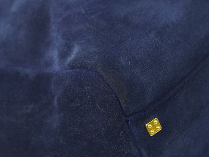 Loewe Anagram Handbag Suede Leather Navy Bag — view 7