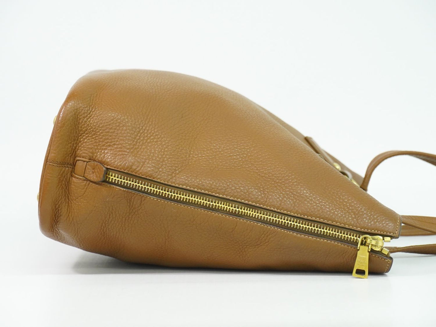 Prada Leather Shoulder Bag Tote Brown — view 4