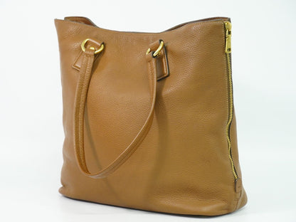 Prada Leather Shoulder Bag Tote Brown — view 2