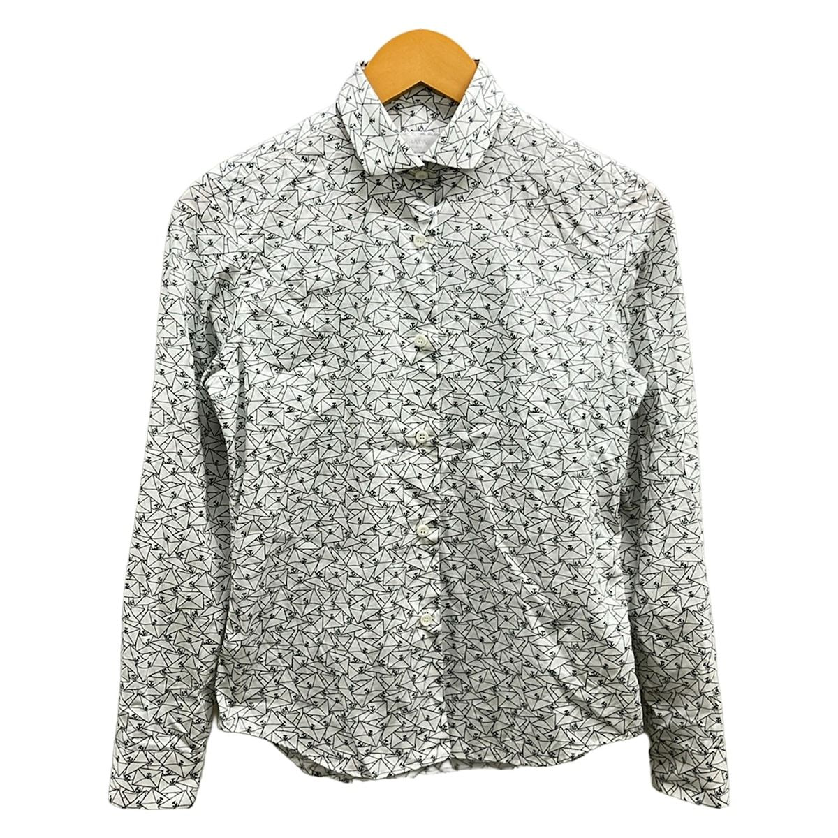 Prada Long Sleeve Shirt Blouse White Black