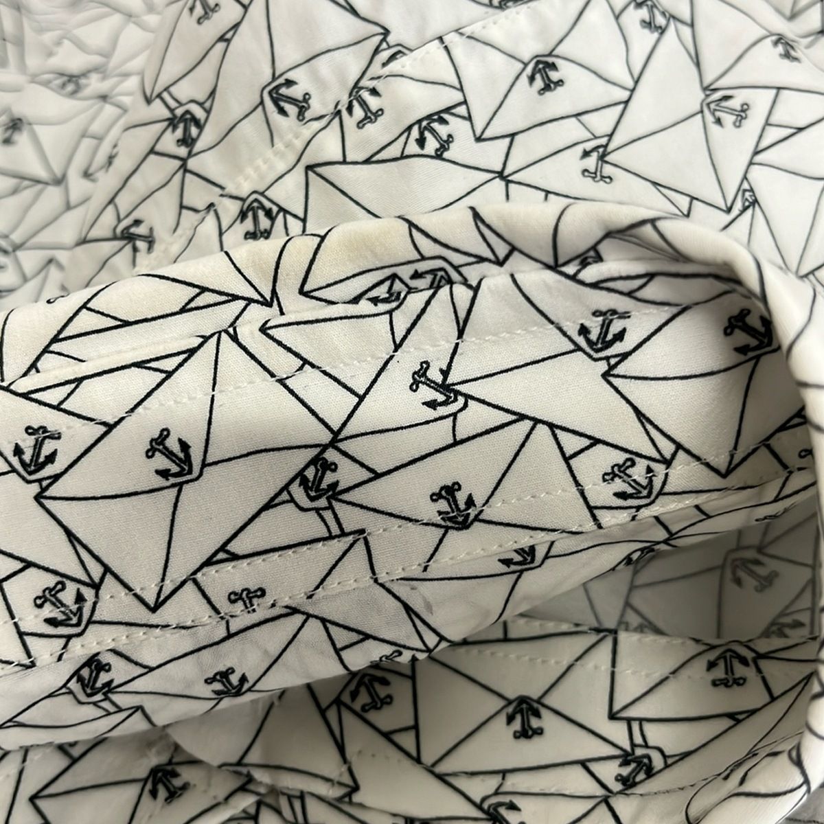 Prada Long Sleeve Shirt Blouse White Black — view 5