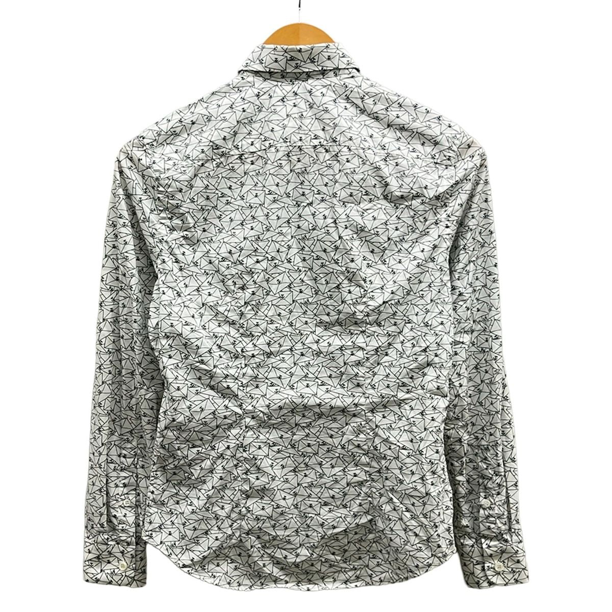 Prada Long Sleeve Shirt Blouse White Black — view 2