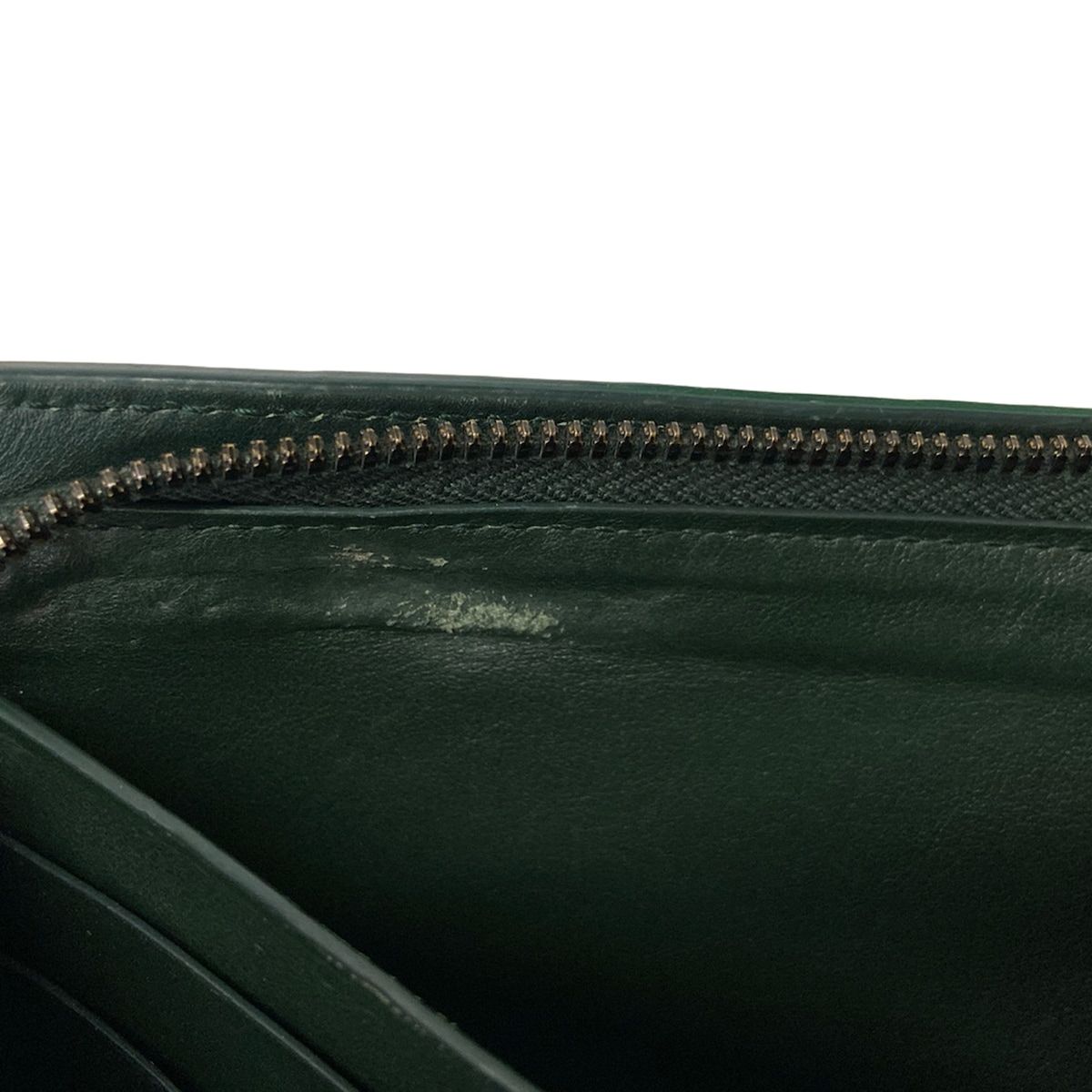 Bottega Veneta Wallet Zip Around Intrecciato Dark Green Leather — view 7
