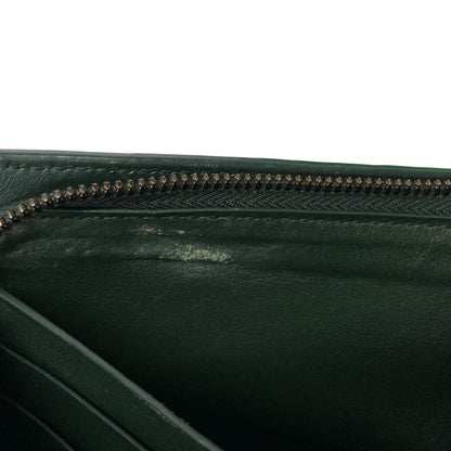 Bottega Veneta Wallet Zip Around Intrecciato Dark Green Leather — view 7