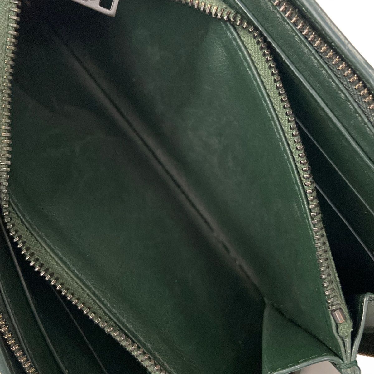 Bottega Veneta Wallet Zip Around Intrecciato Dark Green Leather — view 4
