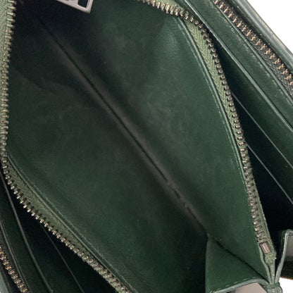 Bottega Veneta Wallet Zip Around Intrecciato Dark Green Leather — view 4