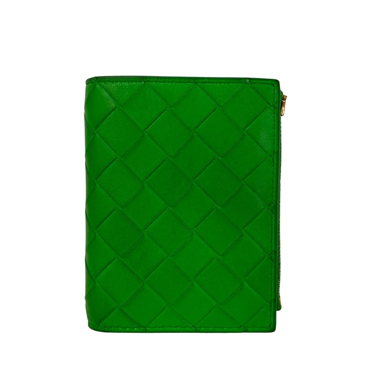 Bottega Veneta Bifold Wallet Intrecciato Green Leather