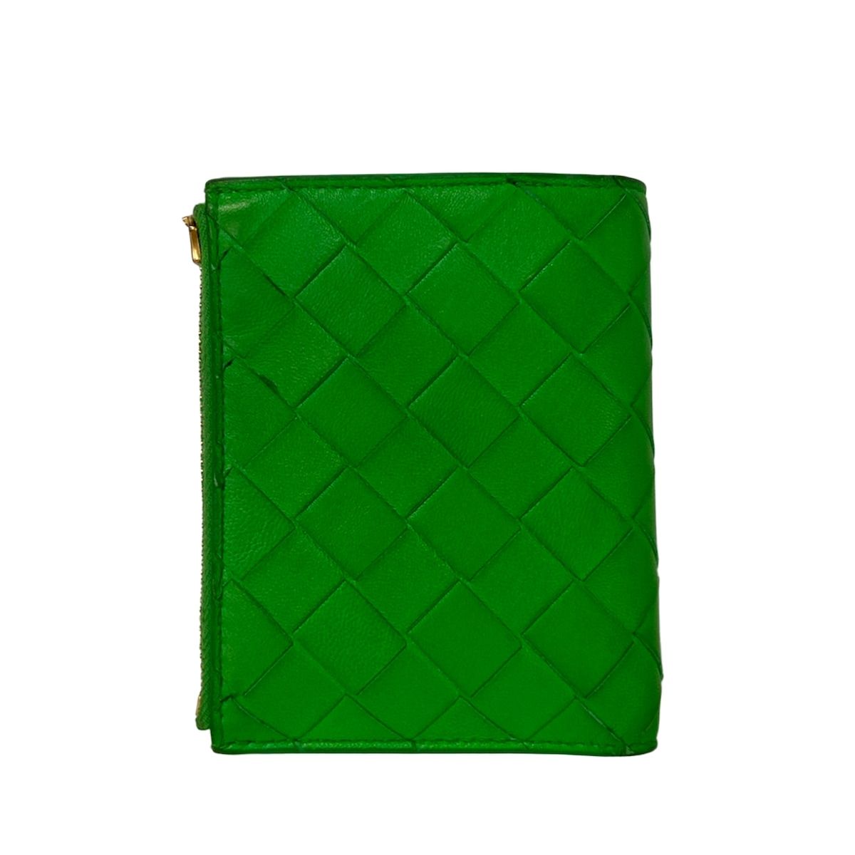 Bottega Veneta Bifold Wallet Intrecciato Green Leather — view 2