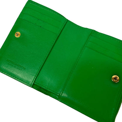 Bottega Veneta Bifold Wallet Intrecciato Green Leather — view 3