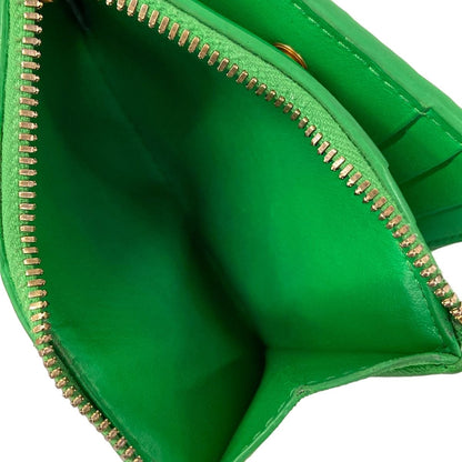 Bottega Veneta Bifold Wallet Intrecciato Green Leather — view 4