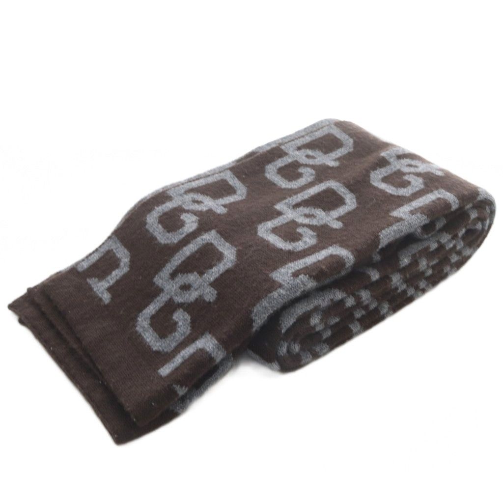 Dolce & Gabbana Scarf Wool Logo Allover Pattern Brown — view 2